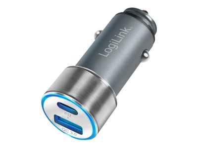 Logilink USB Kfz Ladeadapter 2Port 1xUSB-C PD,1xUSB-A QC,36W