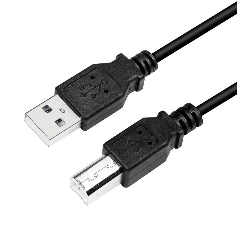 Logilink USB 2.0-Kabel, USB-A/M zu USB-B/M, schwarz, 2 m