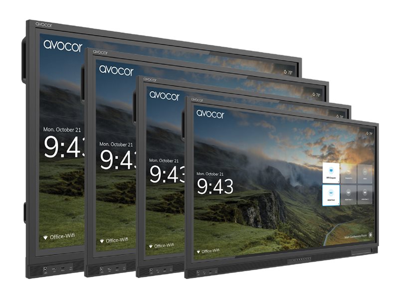 Avocor - 75" Diagonal Class E Series LED-backlit LCD display - interactive - with touchscreen (multi touch) - 4K UHD (2160p) 3840 x 2160 - direct-lit