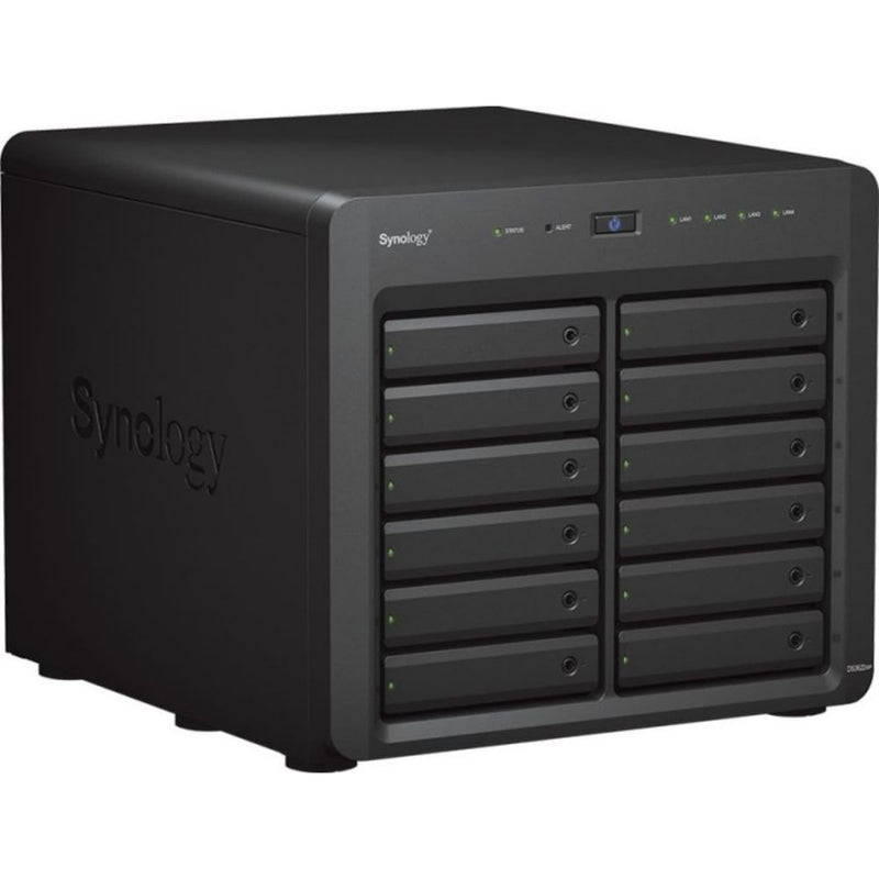 NAS Synology DS2422+; Tower; 12x (3.5" SATA HDD/2.5" SATA HDD/2.5" SATA SSD); AMD Ryzen V1500B;,4 GB DDR4 (max. 32GB),4 x 1GbE RJ-45