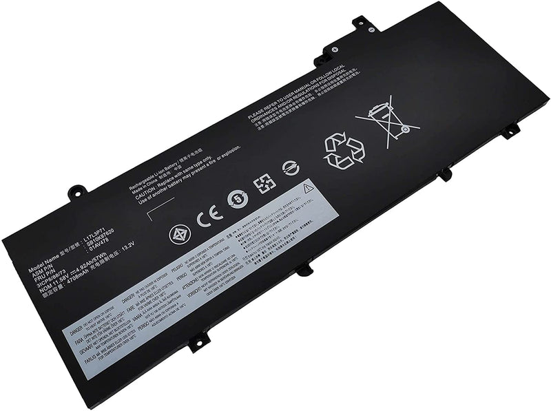 Replacement 3 cell battery for THINKPAD T480S replacing OEM part numbers 01AV478 01AV479 01AV480 // 11.52V 4947mAh 57Wh