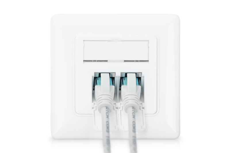 DIGITUS Netzwerkdose CAT 6A EA geschirmt 2xRJ45 weiß