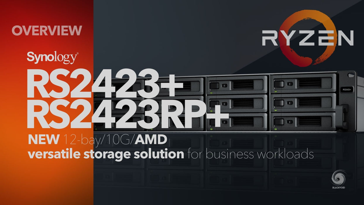 Synology RackStation RS2423RP+ - NAS server - 12 bays - rack-mountable - SATA 6Gb/s - RAID JBOD, 0, 1, 5, 6, 10 - RAM 8 GB - Gigabit Ethernet / 10 Gig