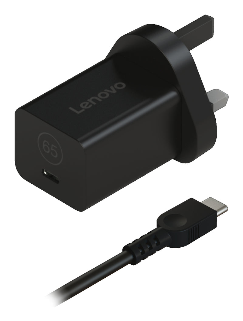Lenovo Nano - Adaptateur secteur - GaN - 65 Watt - 3.25 A (USB-C) - noir - Royaume-Uni