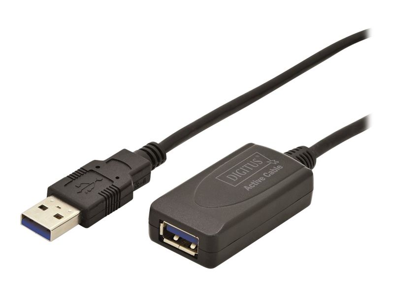 DIGITUS USB 3.0 Verlängerungskabel Typ A -A St/Bu 5.0m, sw