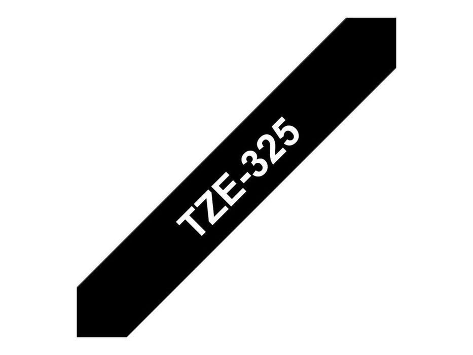 Brother TZe-325 - Standard adhesive - white on black - Roll (0.9 cm x 8 m) 1 cassette(s) laminated tape - for Brother PT-D210, D600, H110, P-Touch PT-