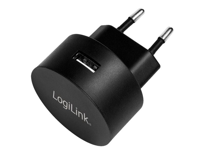 Logilink USB-A charger, 10.5 W, 1-port, 1x USB-A, round, Black