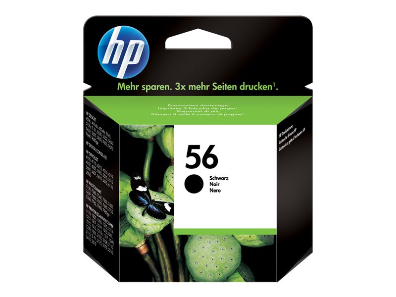 HP 56 - C6656AE - 1 x Black - Ink cartridge - For Deskjet 51XX, Officejet 42XX, 56XX, J5508, J5520, Photosmart 7550, psc 11XX, 12XX, 13XX