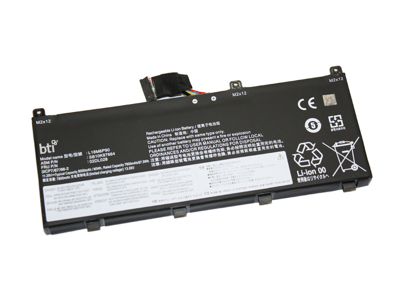 BTI 90Wh 6 cell SB10T83145 compatible battery for LENOVO THINKPAD P53 20QQ THINKPAD P53 20QN