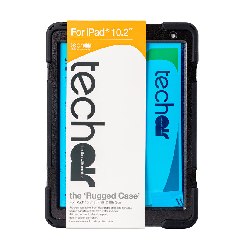 techair Xpedition - Protective case for tablet - rugged - military grade, with shoulder strap - silicone, polycarbonate - black