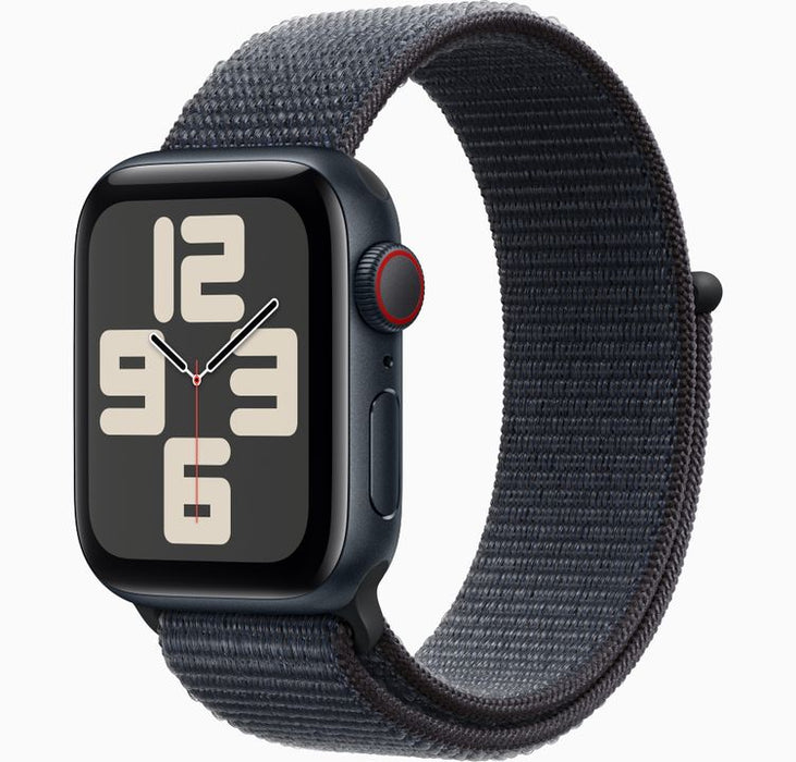 Apple Watch SE (GPS) - 2nd generation - 40 mm - midnight aluminium - smart watch with sport loop - soft double-layer nylon - ink - wrist size: 130-200
