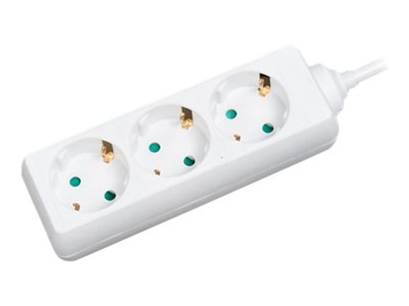Logilink Steckdosenleiste 3-fach,1,4m, weiß, Schutzkontakt