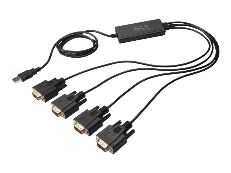 USB to Serial Adapter, RS232 4 x RS232, cable type, Chipset: FT4232H, 1.5m