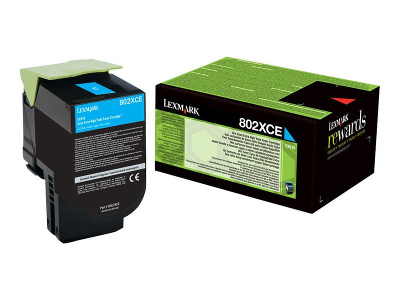 LEXMARK 802XCE Toner cyan Standardkapazitt 4.000 Seiten 1er-Pack corporate