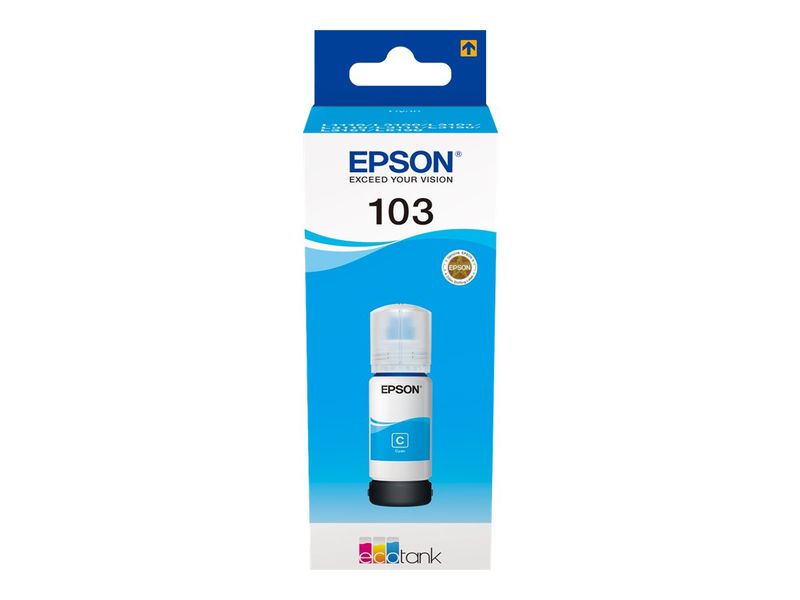 Epson Ink Cartridges, 103, 101 4 colour ink bottles, Ink Bottle, 1 x 70.0 ml Cyan