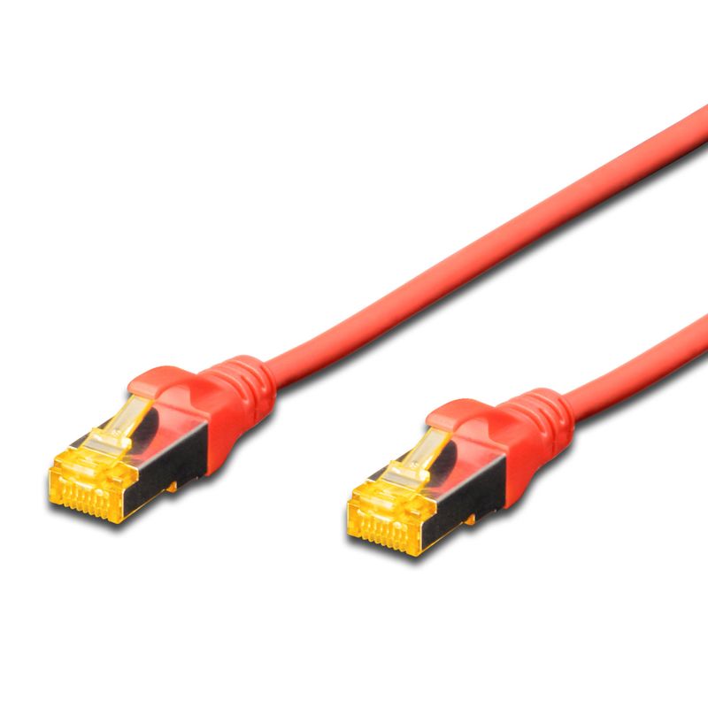 DIGITUS CAT 6A S/FTP Patchkabel, 3m, rot