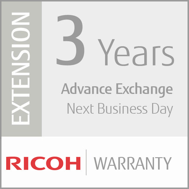 Ricoh Scanner Service Program 3 Year Extended Warranty for Ricoh Workgroup Scanners - Extended service agreement (extension) - replacement - 3 years -