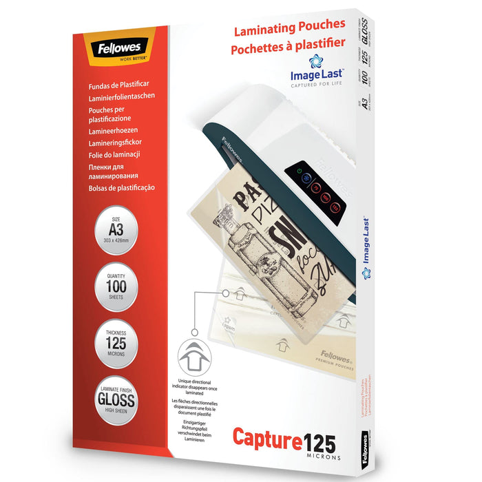 IL Laminating Pouch A3 125MIC 100pk