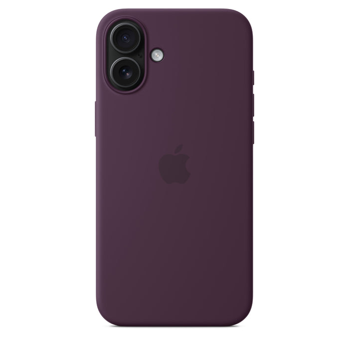 Apple - Back cover for mobile phone - MagSafe compatibility - silicone - plum - for iPhone 16 Plus