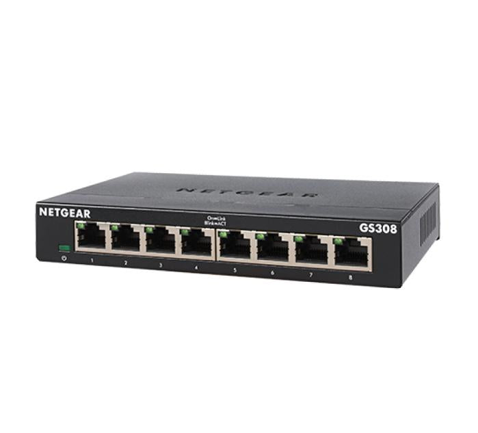 NETGEAR GS308v3 - Switch - unmanaged - 8 x 10/100/1000 - desktop, wall-mountable