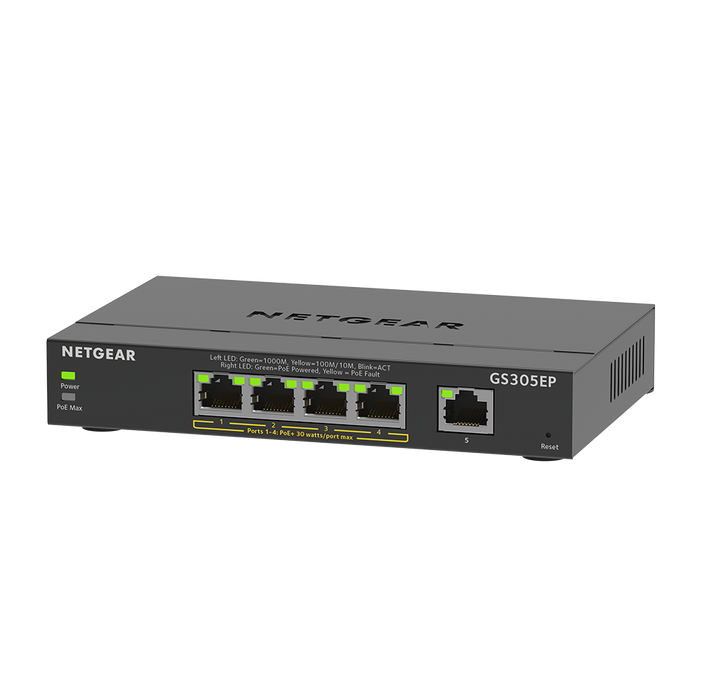 NETGEAR 8-Port Gigabit Ethernet High-Power PoE+ Plus Switch (GS308EPP) Managed L2/L3 Gigabit Ethernet (10/100/1000) Power over Ethernet (PoE) Black