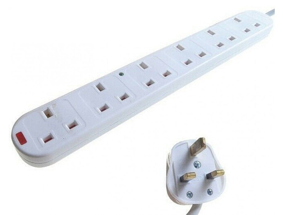2M 6 WAY SURGE PROTECTOR WHITE