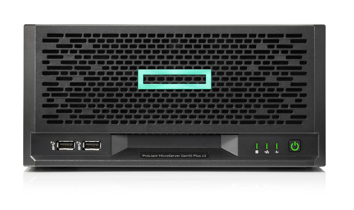 HPE ProLiant MicroServer Gen10 Plus v2 E-2314 4c 4LFF-NHP VROC 1TB HDD 180W Ext PS EMEA Server - This HPE pre built server includes the following: - 2