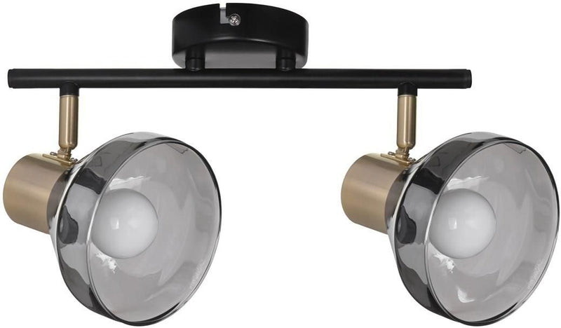 Activejet LISA doppelte schwarz-goldene Decken-Wandleuchte E14 Wandlampe für Wohnzimmer