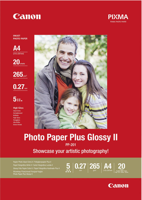 Canon Photo Paper Plus II PP-201 - Glossy photo paper - A4 (210 x 297 mm) - 260 g/m2 - 20 sheet(s)
