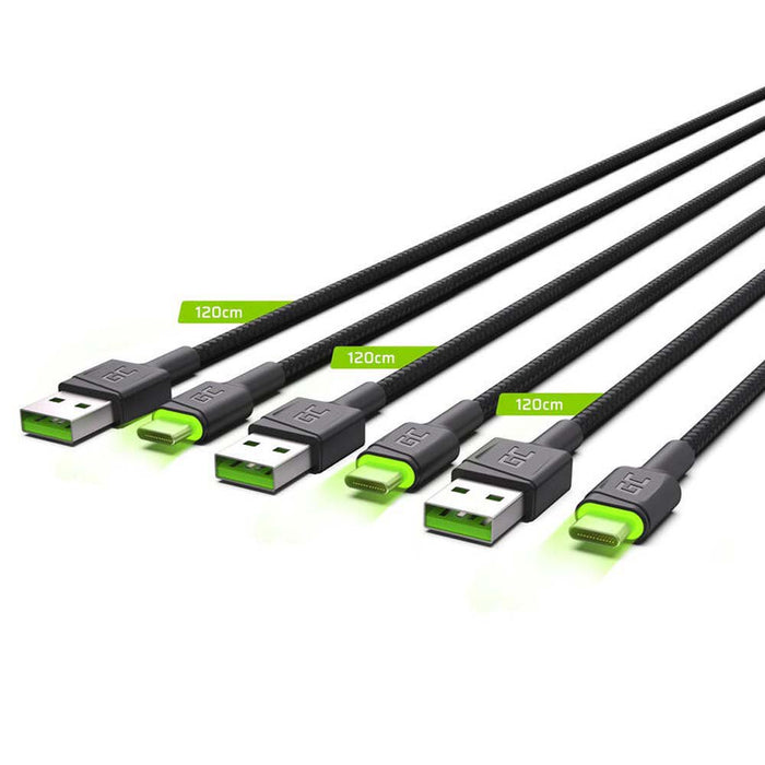 Green Cell KABGCSET03 USB cable 2 m USB A USB C Black