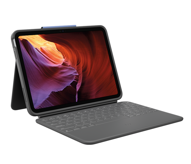 Logitech Rugged Combo 4 - Keyboard and folio case - Apple Smart connector - classic blue - for Apple 10.9-inch iPad (10th generation)