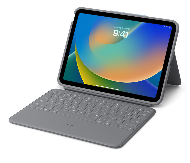Logitech Rugged Combo 4 Touch - Keyboard and folio case - with trackpad - Apple Smart connector - QWERTY - UK - classic blue - for Apple 10.9-inch iPa