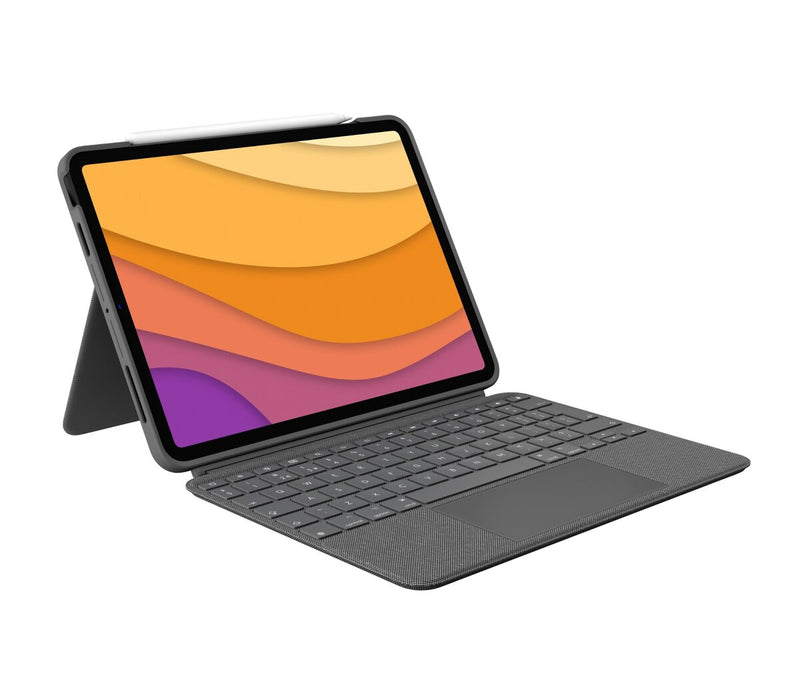 Logitech Combo Touch - Keyboard and folio case - with trackpad - backlit - Apple Smart connector - QWERTY - UK - oxford grey - for Apple 13-inch iPad