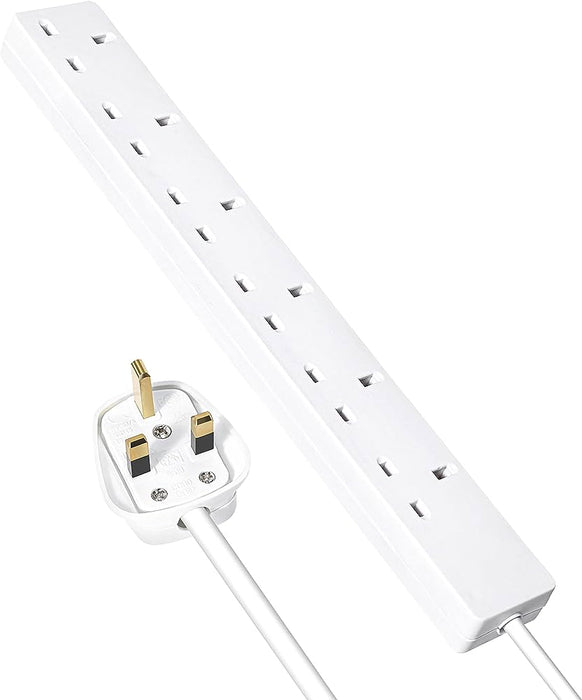 2M EXT. BLOCK UK TO 6XUK SOCKET