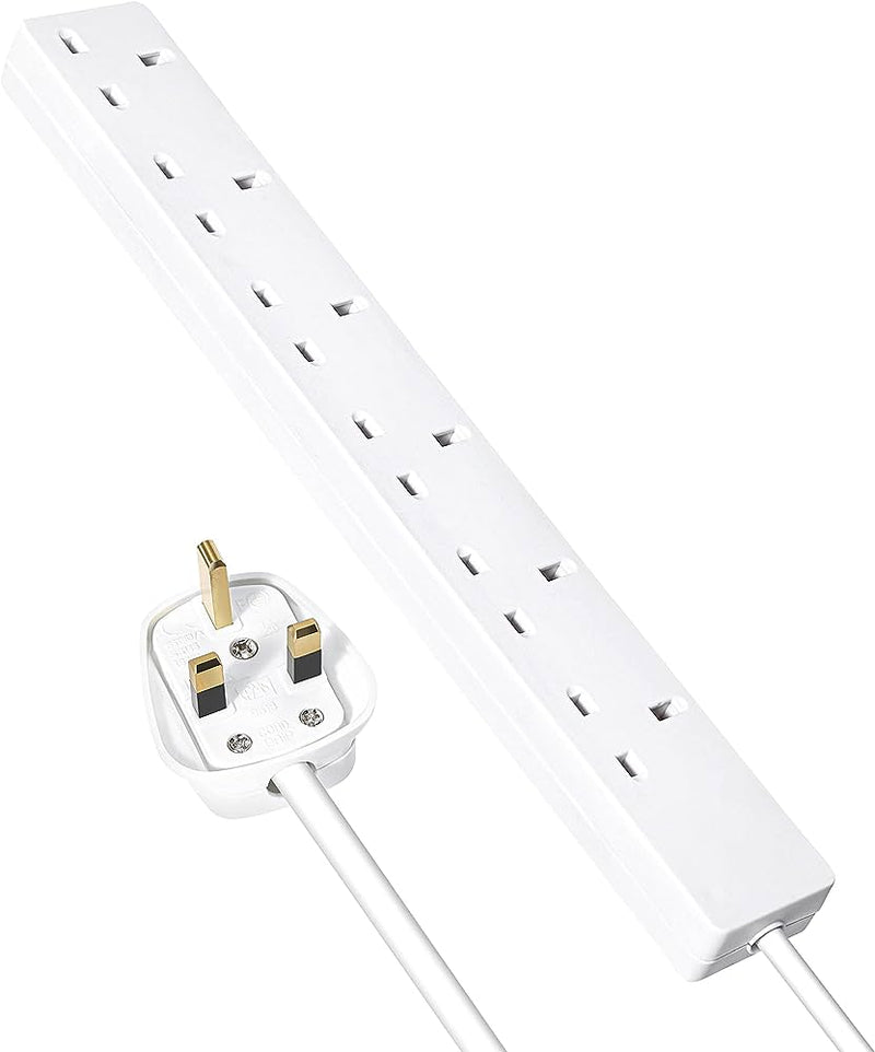 2M EXT. BLOCK UK TO 6XUK SOCKET