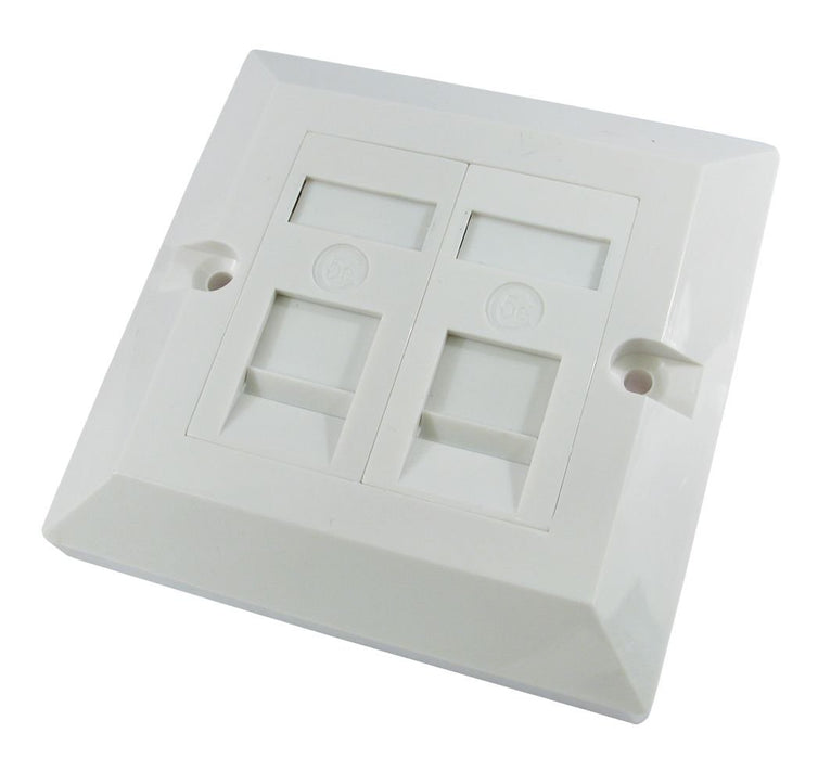 4 MOD DOUBLE FACEPLATE RJ45