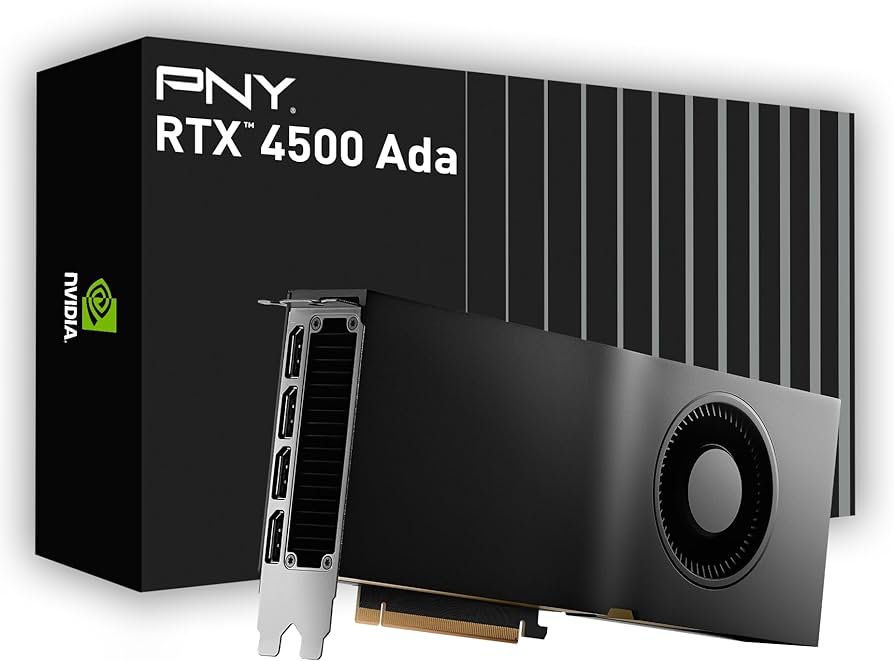 NVIDIA RTX 4500 Ada graphics card 24GB GDDR6 PCIe 4.0 x16 - 4 x DisplayPort - Retail boxed - Board,Quick start Guide,Support Guide,2x PCIE 8-Pin-1x CE