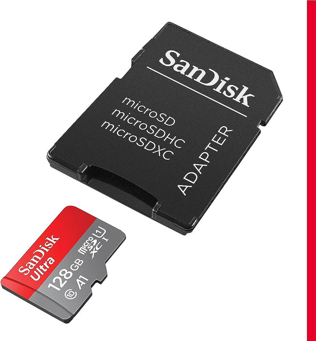 SanDisk Ultra - Flash memory card (microSDXC to SD adapter included) - 128 GB - A1 / UHS Class 1 / Class10 - microSDXC UHS-I