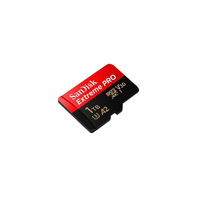 SanDisk Extreme PRO - Flash memory card (microSDXC to SD adapter included) - 1 TB - A2 / Video Class V30 / UHS-I U3 / Class10 - microSDXC UHS-I
