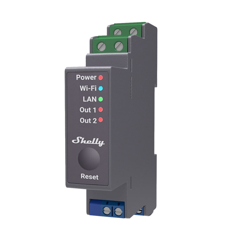 "Shelly Relais ""Pro Dimmer 2PM"" LED/Glühbirne WLAN LAN BT DIN-Rail"