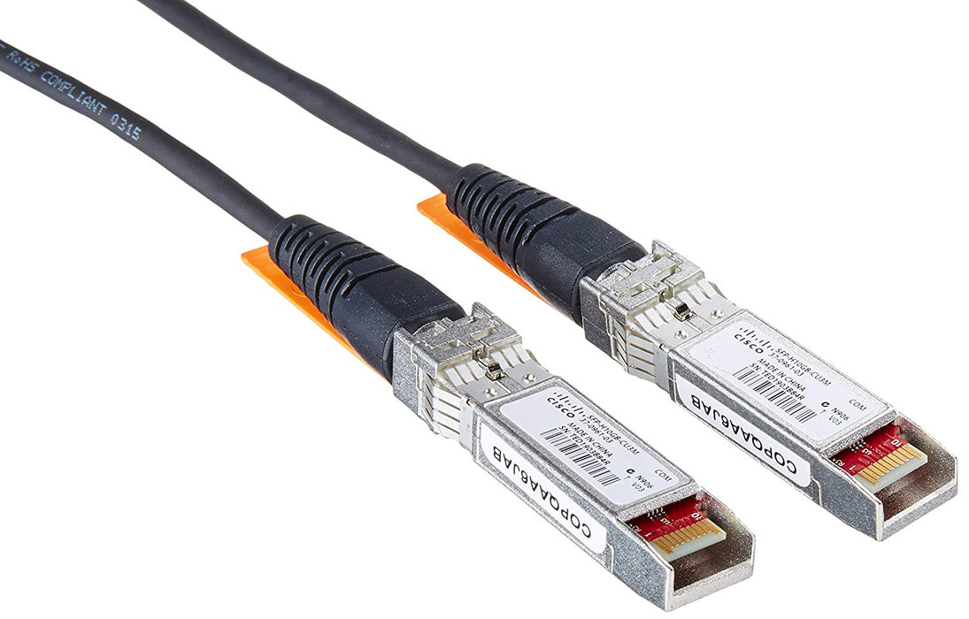 Cisco SFP+ Copper Twinax Cable - Direct attach cable - SFP+ to SFP+ - 3 m - twinaxial - SFF-8436/IEEE 802.3ae - for 250 Series, Catalyst 2960, 2960G,