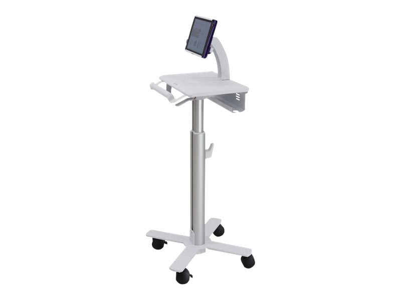 Ergotron StyleView Tablet Cart, SV10 - Cart for tablet / keyboard - medical - metal - white, aluminium - screen size: up to 12"