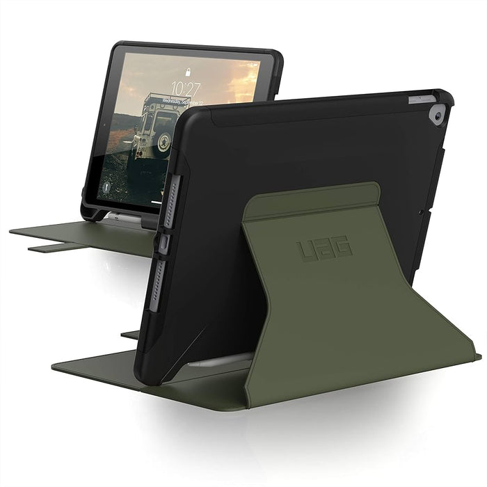 UAG - Flip cover for tablet - rugged - polyurethane (PU) - olive - for Apple 13-inch iPad Air M2 Wi-Fi, M2 Wi-Fi + Cellular, M3 Wi-Fi, M3 Wi-Fi + Cell