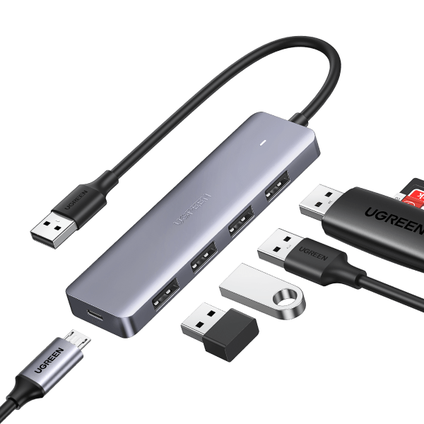 UGREEN USB Hub 3.0 Ultra Slim 4 Port USB 3 Hub with 5Gbps Data Transfer
