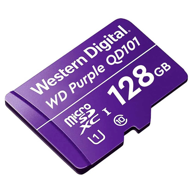WD Purple WDD128G1P0C-85AEL0 - Flash memory card - 128 GB - UHS-I U1 / Class10 - microSDXC - purple