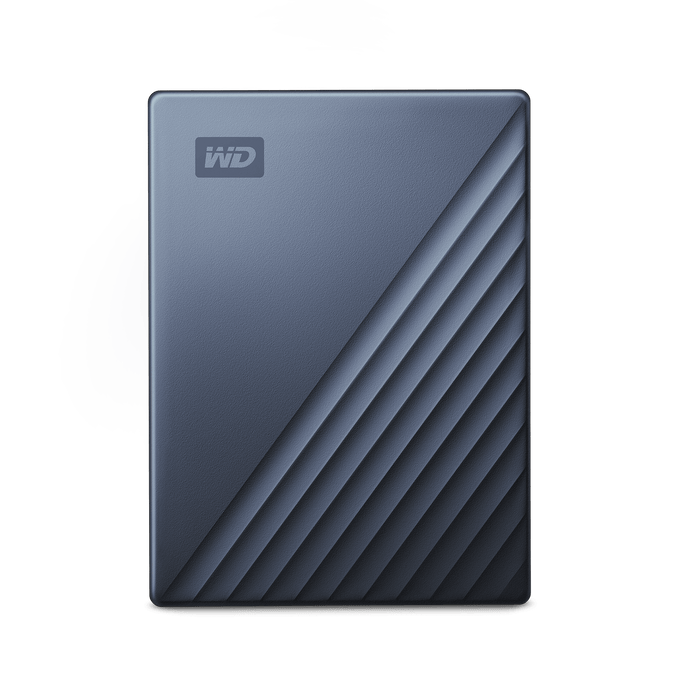 WD My Passport Ultra WDBC3C0020BBL - Hard drive - encrypted - 2 TB - external (portable) - USB 3.0 (USB-C connector) - 256-bit AES - blue